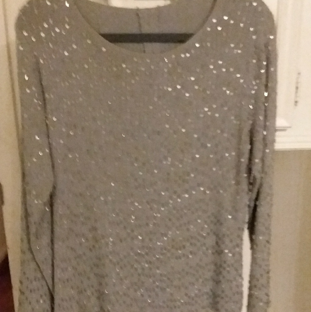 Grey beaded sweater
